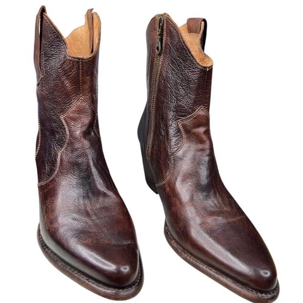 Oak Tree Farms, Brown Leather Ankle Boots, Size 10